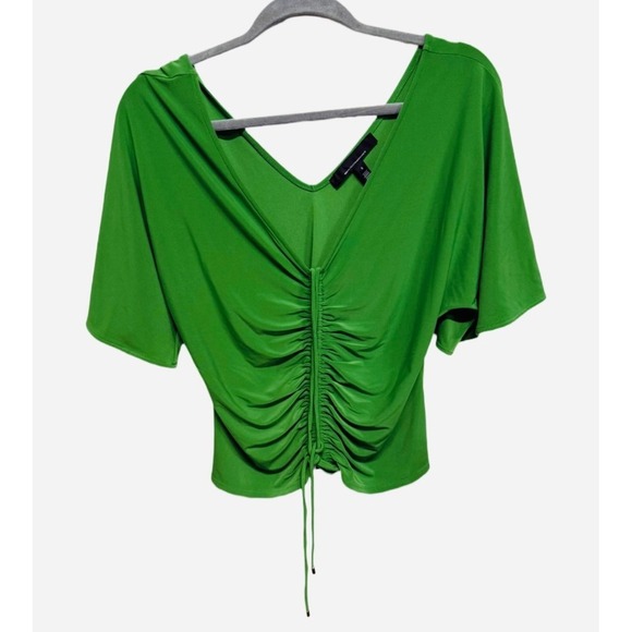 White House Black Market MJ Ruched Front Top in Amazon Green – Size Small NWT - Picture 2 of 6